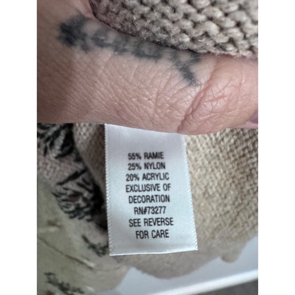 Vintage croft and barrow embroidered bird sweater size XL nature granola grandma - Picture 5 of 5